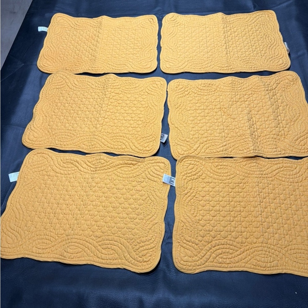 Mustard Quilted Placemat Set - 6pc